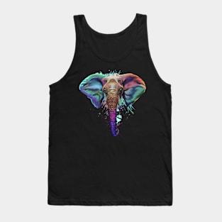 Splash Art Elephant T Shirt | Gifts for Elephant lovers Tank Top
